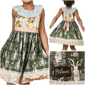 MATILDA JANE Platinum Honey Bunny Dress Easter Rabbit Girls Size 8